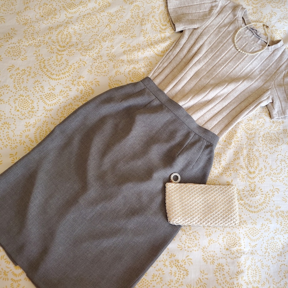 Dove Grey Pencil Skirt Career Professional Dove grey